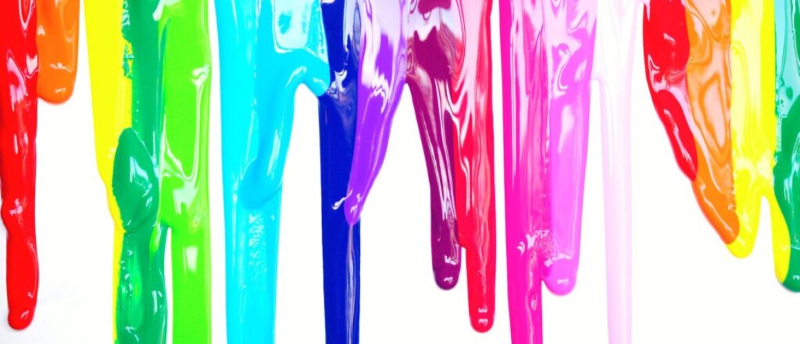 multicolored paint drippings